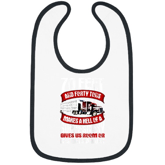 Truck Fun Trucker Gifts Tractor Trailer 18 Wheeler Design On Back 0000062 Bibs