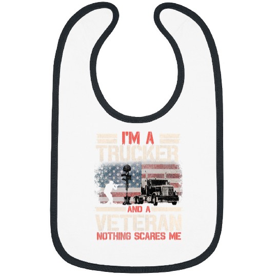 Truck Fun Trucker Gifts Tractor Trailer Truck 18 Wheeler US Veteran 1 Bibs