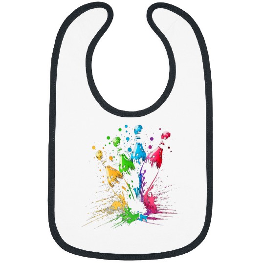 Sport Bowling Skittles Splash Art Bowler Retro Bowling Skittles Bibs