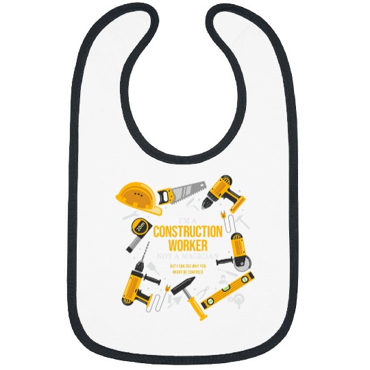 Construction Worker Magician Confused Bibs