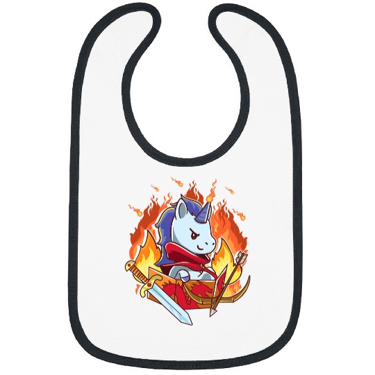 Unicorn Pet Warrior RPG Tabletop Nerdy Gaming Gamer Role Play Bibs
