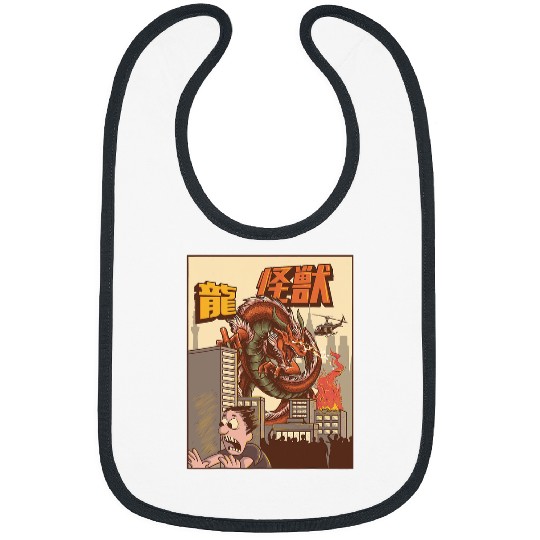 Dragon Pet Kaiju Dragon Japanese Monster 3 Bibs