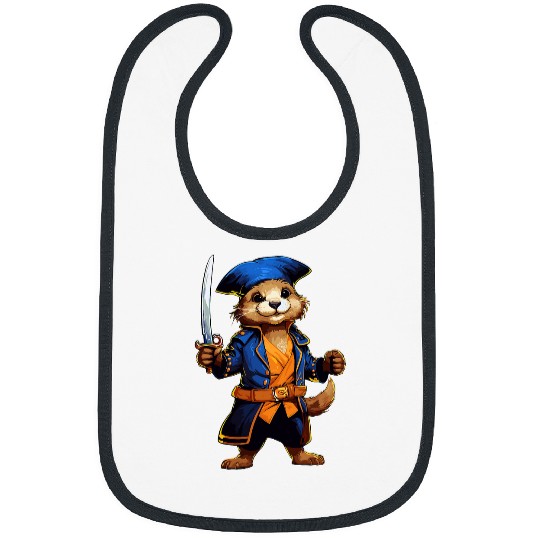 Otter Pet Funny Sea Otter Pirate Halloween Costume Kids Otter Lovers Bibs