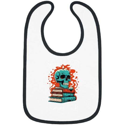 Book Fun Salem Witch Book Club Halloween Skull Books Retro Men Women Bibs