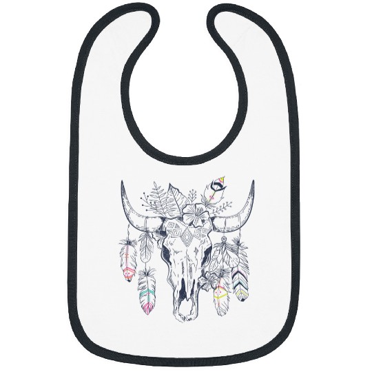 Cow Pet Floral Bull Skull Western Rodeo Queen Cow Bibs