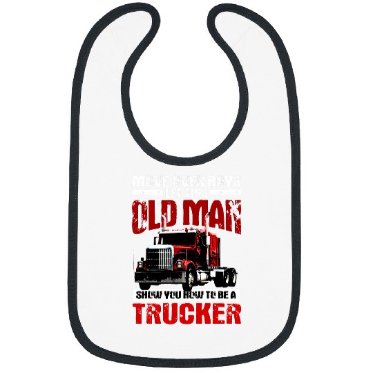 Truck Fun Trucker Gifts Tractor Trailer Truck 18 Wheeler Move Over Bibs