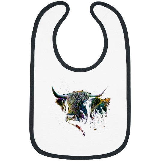 Horse Pet Cow Lover Floral Highland Cow Heifer Horseshoe Western Country Cowboy 23 Bibs