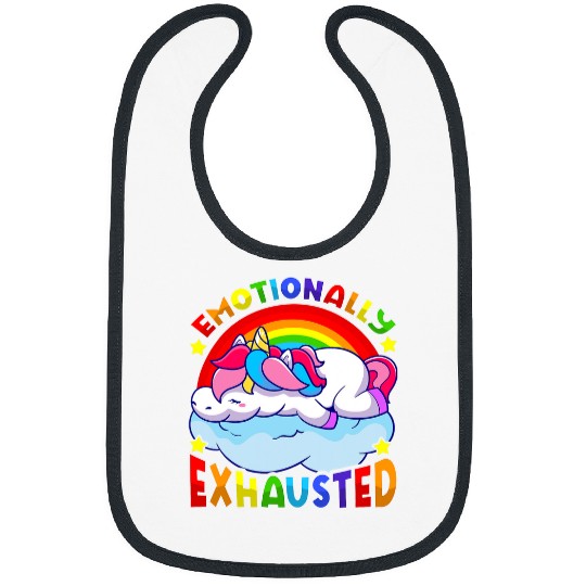 Unicorn Pet Emotionally Exhausted Unicorn Funny Tired Worn Out Sleepy Bibs
