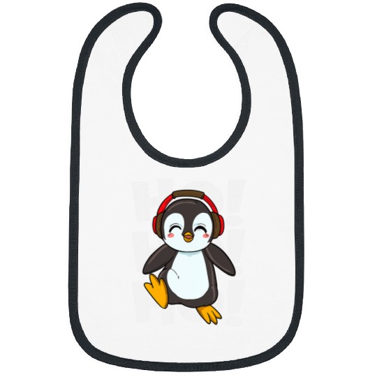 Penguin Pet Funny Christmas Ho Ho Ho Dancing Penguin 447 Bibs