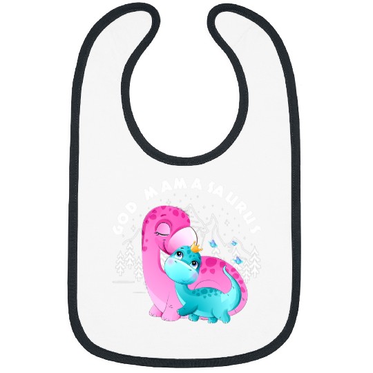 Dinosaur Pet God Mother God Mamasaurus Bibs