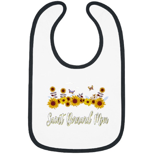 Saint Bernard Pet Mom Sunflower Bibs
