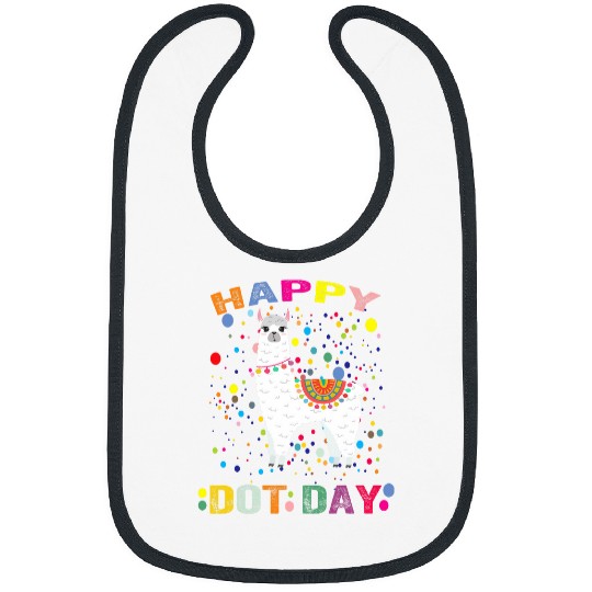 Llama Pet Happy Dot Day September colorful cute llama alpaca Bibs