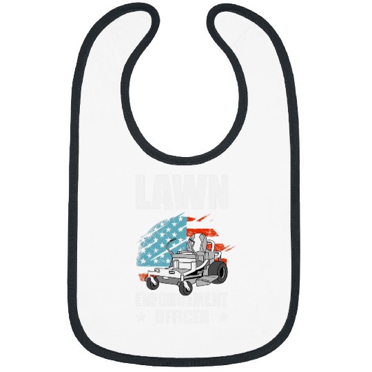 Lawn Mower Fun enforcesment officer Lawn Grass US Flag for a Mower Bibs