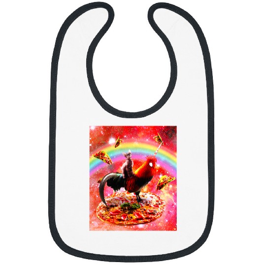 Unicorn Pet Space Cat Riding Chicken Unicorn 2Pizza 2Taco Bibs