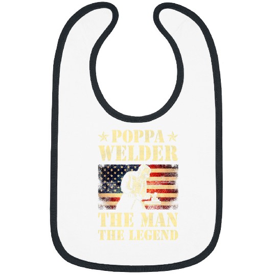 Welder Job Mens Poppa Welder The Man The Legend Men Fathers Day Bibs