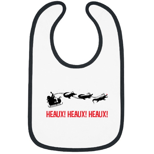 Alligator Pet Santa Alligator Heaux Heaux Heaux Louisiana Cajun Christmas 2 Bibs
