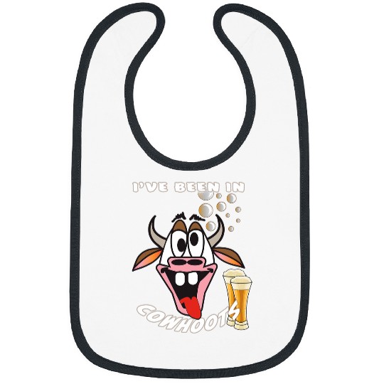 Cow Pet Funny Drunk Cow in Cowhoots Cow Appreciation Party Bibs