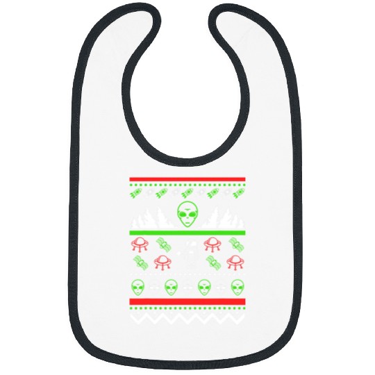 Aliens UFO Ugly Christmas Alien Ufo Alien Christmas Bibs