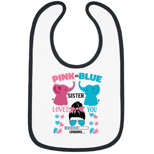 Elephant Mammal Keeper Of The Gender Sister Love You Elephant Gender Reavel Bibs