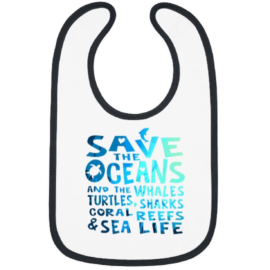 Shark Pet Save the Oceans Whales Turtles Sharks Coral Reefs Bibs