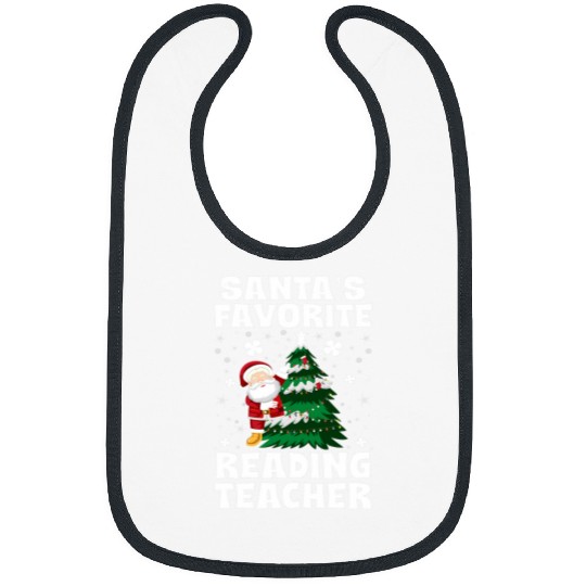 Book Fun Santas Favorite Reading Teacher xmass School Staff Lover Bibs