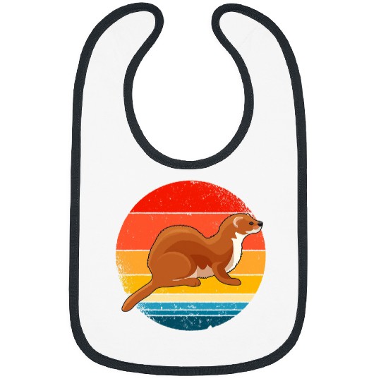 Ferret Pet Ermine Retro Design Weasel And Ferret Stoats Bibs