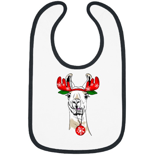 Llama Pet Enjoy Cool Funny Christmas Llama Let It Snow Graphic Anime 9 Bibs