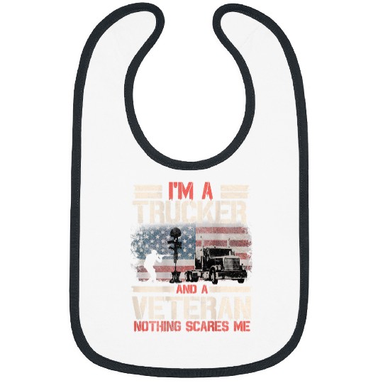 Truck Fun Trucker Gifts Tractor Trailer 18 Wheeler Design On Back 00000063 Bibs