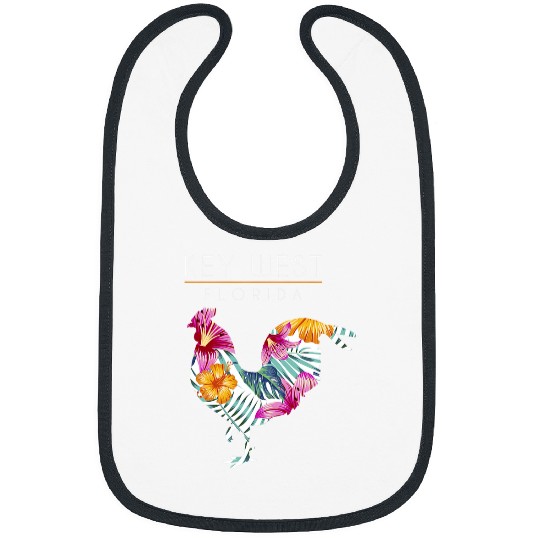 Chicken Pet Key West Florida Flower Hibiscus Chicken Lover Souvenir Bibs