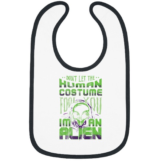 Aliens UFO Gifts For Men Area 51 Space Head Green Ufo 32 Bibs