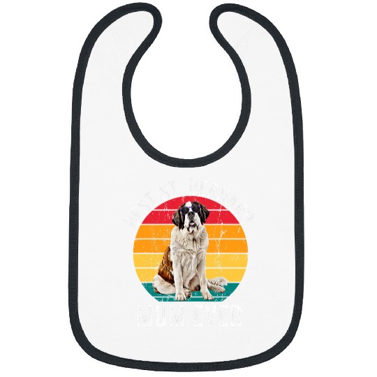 Saint Bernard Pet Mum Funny vintages St Bernard Mum Dog Lover Fun Bibs