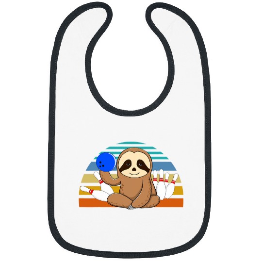 Sport Bowling Sloth Bowling Team League Bowler Funny Gift Husband Wife Bibs