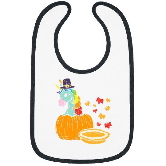 Unicorn Pet vintages Rainbow Pumpkin Cakes Fall Maple Leaves Bibs