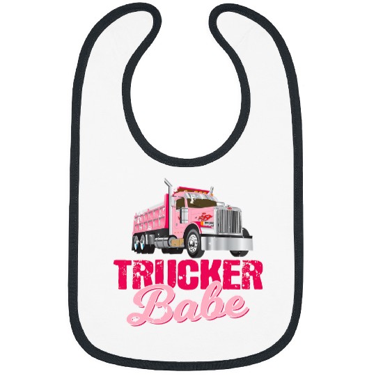 Truck Fun Trucker Gifts Tractor Trailer Truck 18 Wheeler Trucker Babe Bibs