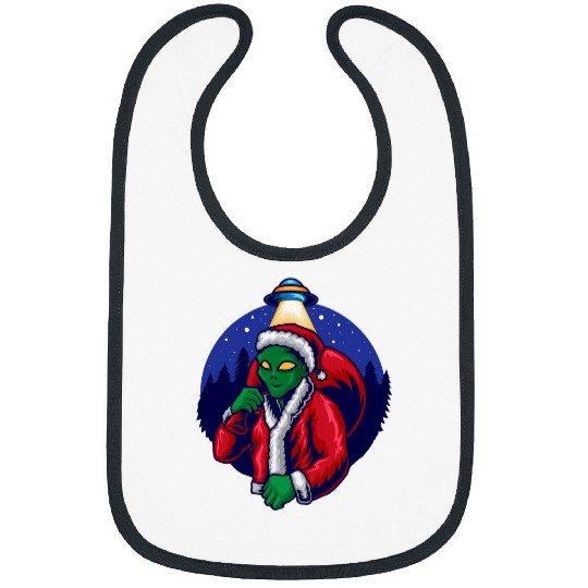 Aliens UFO Santa Claus UFO Team Santa Sleigh Magic Snowman Bibs