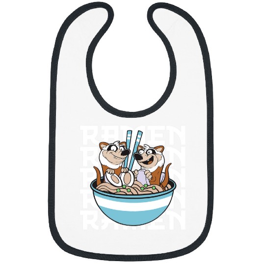 Ferret Pet Face Ramen Noodles Kawaii Japanese Otaku Nooddles Bibs