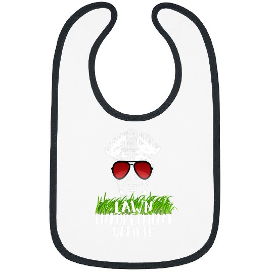 Lawn Mower Fun Enforcesment Officer Grass Gardening Design apparel 1 Bibs