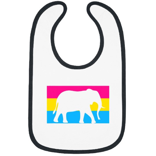 Elephant Mammal LGBT Cute Baby Elephant Love Pansexual Pride Flag Pan Art Bibs