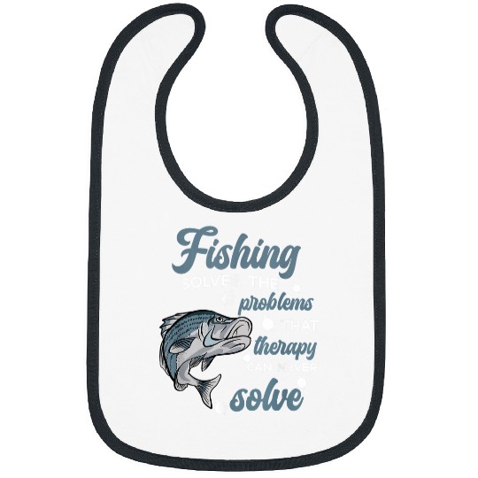 Fishing Fun Solves The Problems Funny Striped Bass Fish for Men Bibs
