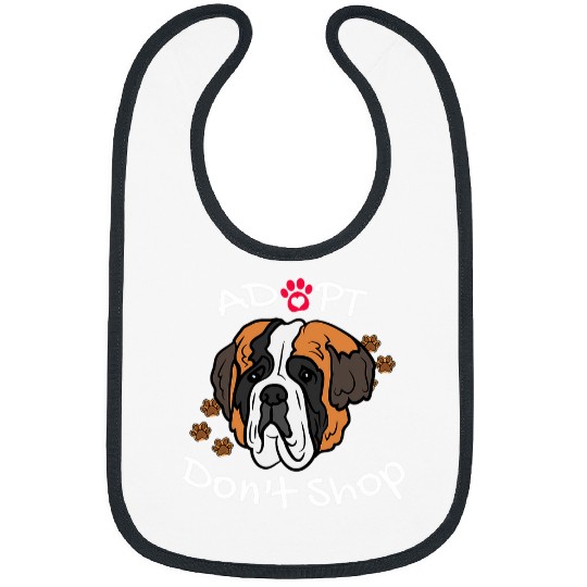 Saint Bernard Pet Cute Saint Bernard Dog Adopt Dont Shop Puppy Paws Art 2 Bibs