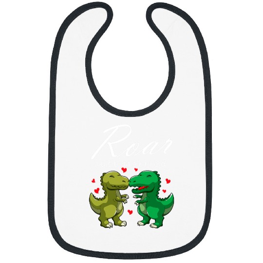 Dinosaur Pet Roar Just Married Kissing TRex Valentines Day Honeymoon Bibs