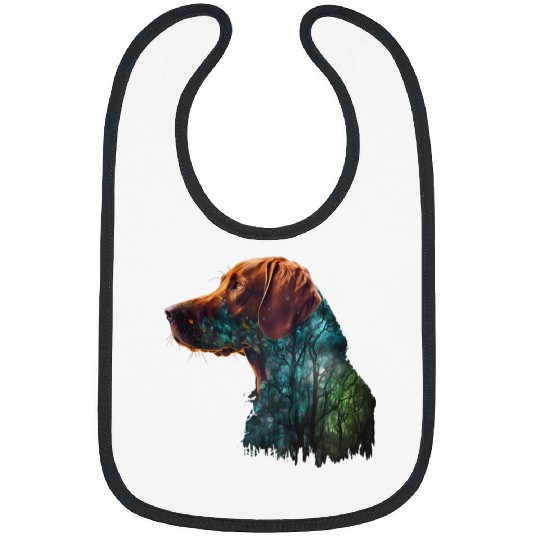 Vizsla Pet Colorful Wilderness Nature Vizsla Reflection Bibs
