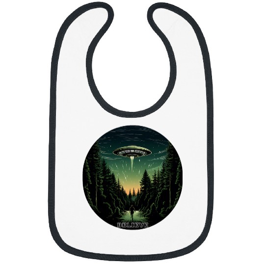 Aliens UFO vintages Alien UFO Flying Saucer I Want To Believe Bibs