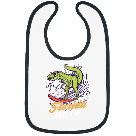 Dinosaur Pet Surf Spring Break Florida Dinosaur Surf Car Beach Waves Surfing Bibs