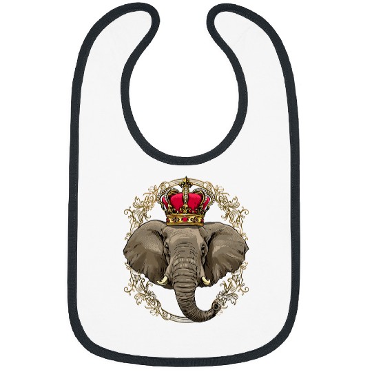 Elephant Mammal King Queen Elephant Princess African Animal Elephant Lover Bibs