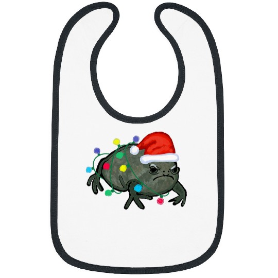 Frog Pet Black Desert Rain Frog Santa Hat Christmas Tree Lights Bibs