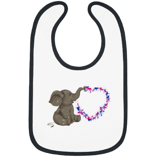 Elephant Mammal LGBT Bisexual Flag Elephant Bi Pride Month Animal LGBT Bisexual Bibs