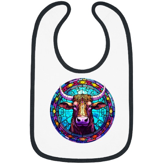Cow Pet Stylish and Trendy Cow 2Artistic Stained Glass Cow 01 Bibs