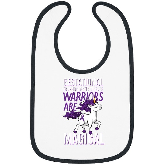 Unicorn Pet Warriors are Magical GTD Awareness Unicorn Ribbon Purple Bibs