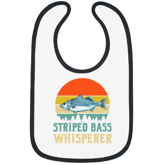 Fishing Fun Funny Striped Bass Whisperer Apparel Fishing Saltwater Fish Bibs